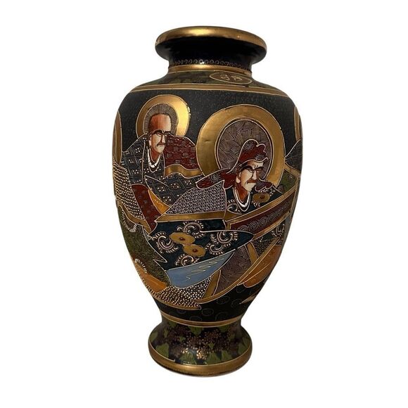 Satsuma Ware 8 Imperial Heads Large 15” Tall Vase - Picture 5 of 16